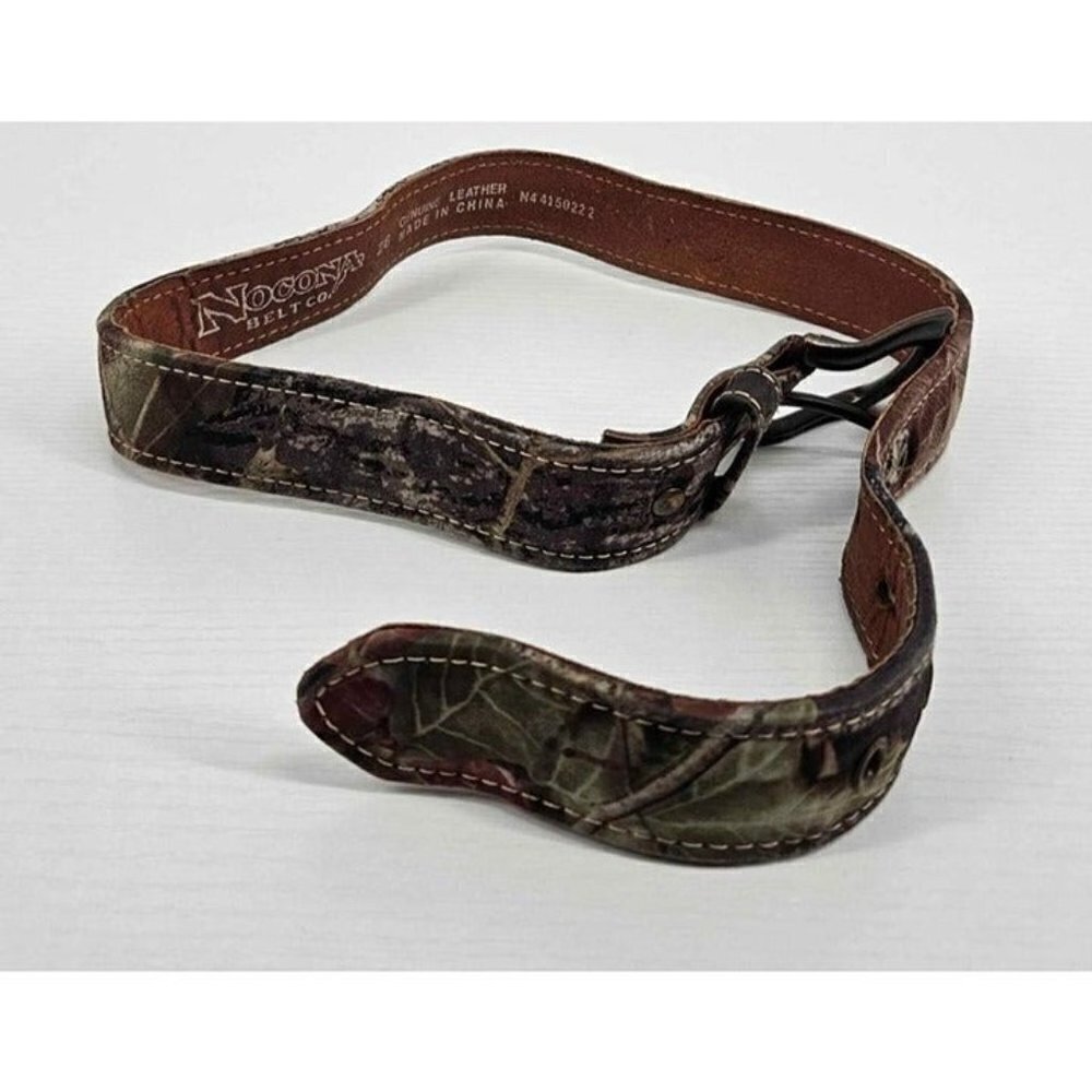 Nocona Brown Camo Genuine Leather Designed Belt Measures 32"